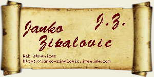 Janko Zipalović vizit kartica